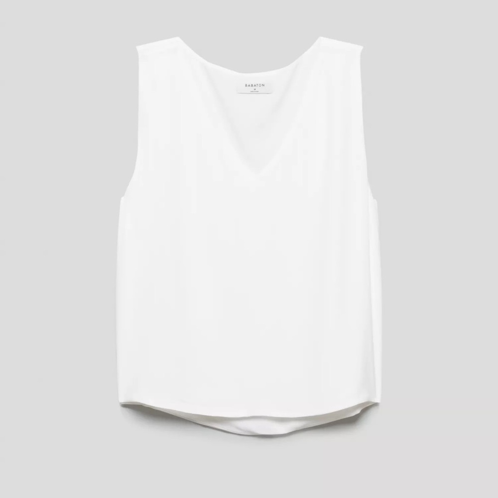 BABATON Aritzia Sleeveless V Neck Murphy Blouse | XXS